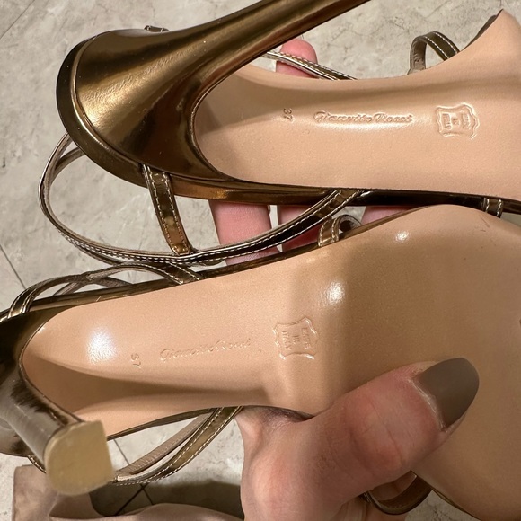 Gianvinito Rossi - Gold Georgina 105 Heeled Sandals - Picture 9 of 16